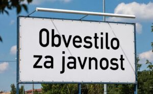 OBVESTILO ZA JAVNOST
