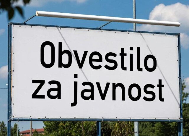OBVESTILO ZA JAVNOST